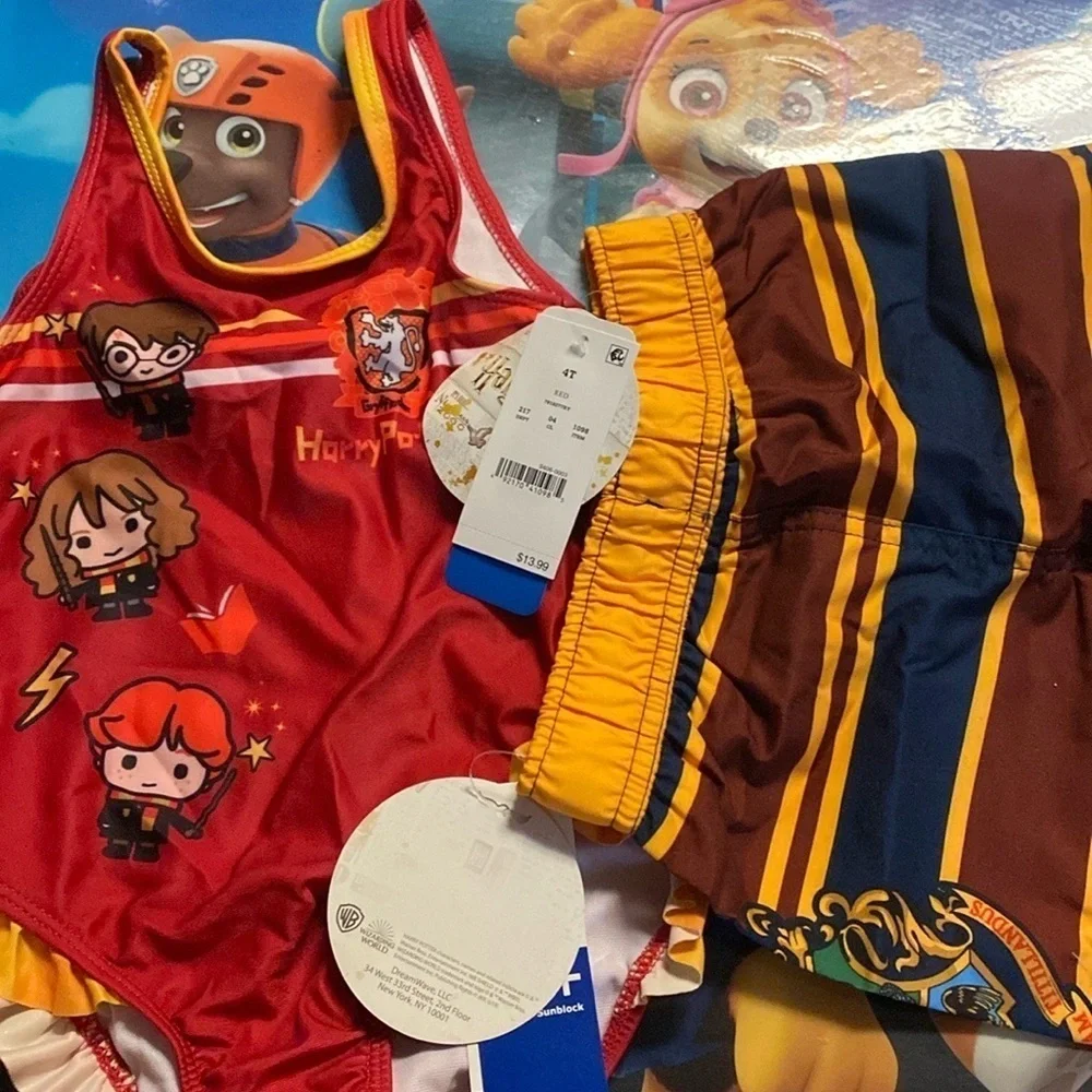 Kid’s Harry Potter Swim Bundle 2T & 4T NWT Summer Vacation River Pool Party